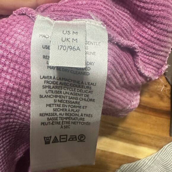 Pilcro Anthropologie Tie Dye Thermal Top-3/4 Sleeves Petite Pink - Picture 8 of 10